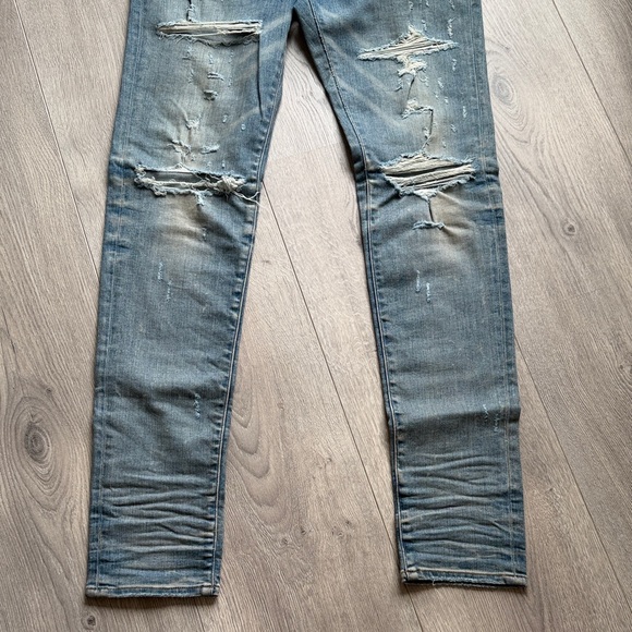 Amiri Men's Distressed Blue Jeans - Picture 3 of 6